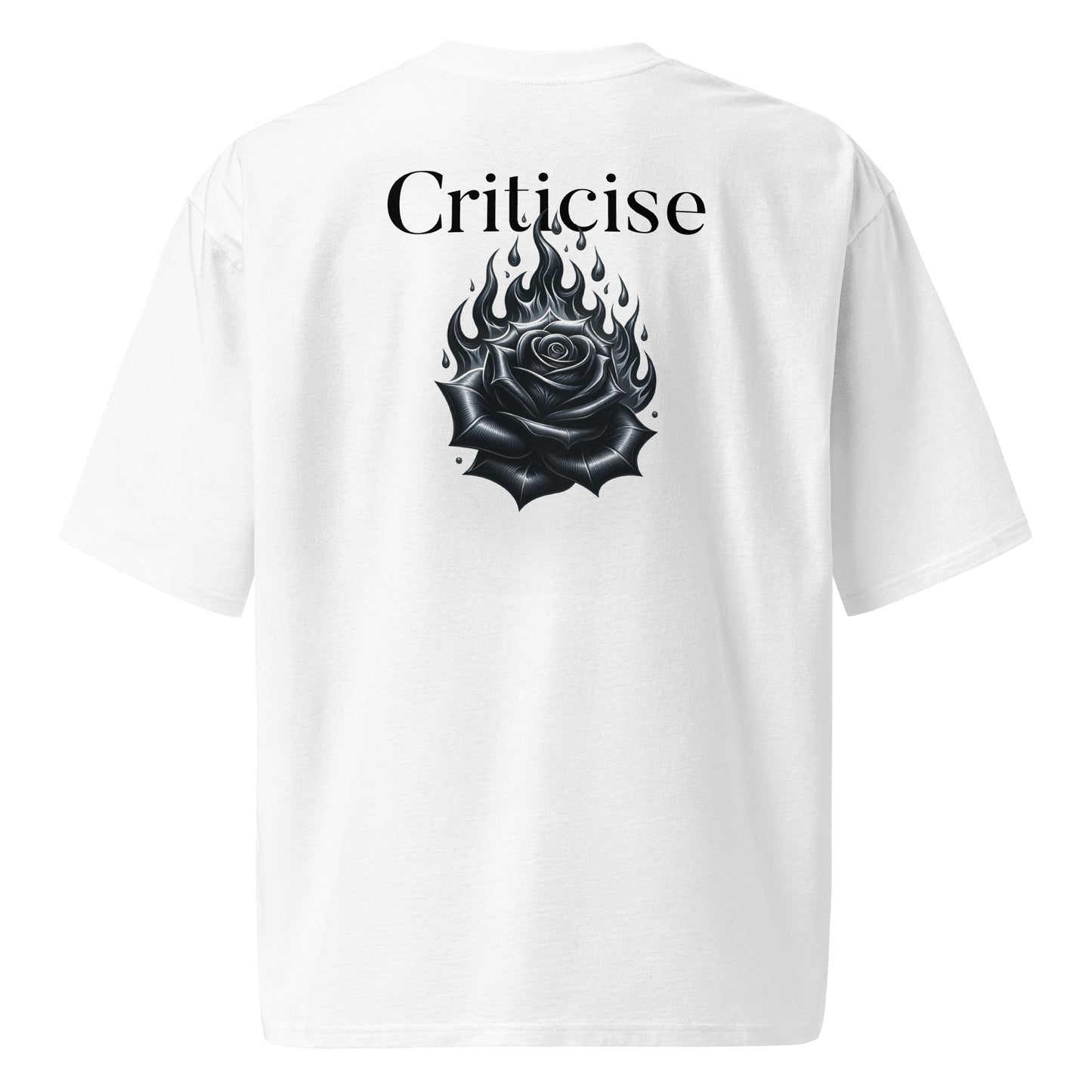 "Criticise" Oversized Heavyweight T-Shirt - White - Jay&Lew Clothing
