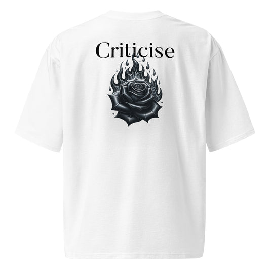 "Criticise" Oversized Heavyweight T-Shirt - White - Jay&Lew Clothing